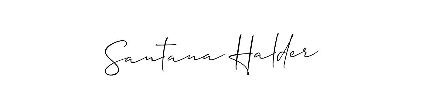 Create a beautiful signature design for name Santana Halder. With this signature (Allison_Script) fonts, you can make a handwritten signature for free. Santana Halder signature style 2 images and pictures png