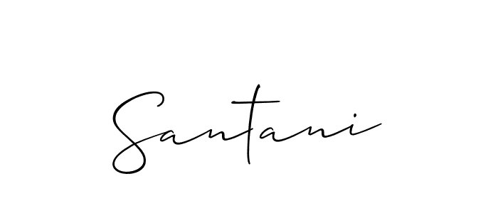 Use a signature maker to create a handwritten signature online. With this signature software, you can design (Allison_Script) your own signature for name Santani. Santani signature style 2 images and pictures png