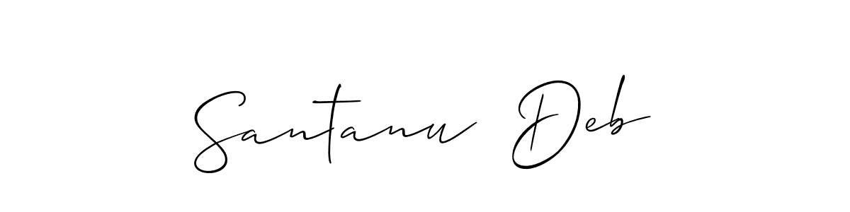 Make a short Santanu  Deb signature style. Manage your documents anywhere anytime using Allison_Script. Create and add eSignatures, submit forms, share and send files easily. Santanu  Deb signature style 2 images and pictures png
