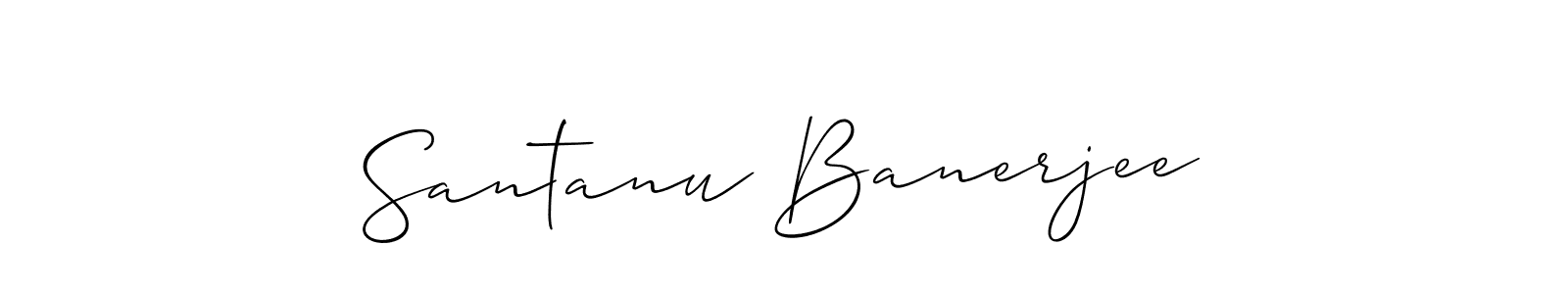 You should practise on your own different ways (Allison_Script) to write your name (Santanu Banerjee) in signature. don't let someone else do it for you. Santanu Banerjee signature style 2 images and pictures png