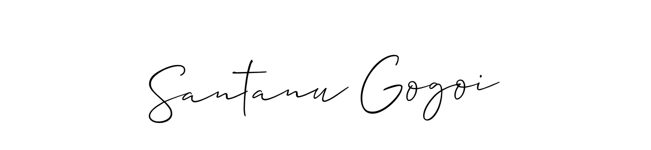 Use a signature maker to create a handwritten signature online. With this signature software, you can design (Allison_Script) your own signature for name Santanu Gogoi. Santanu Gogoi signature style 2 images and pictures png