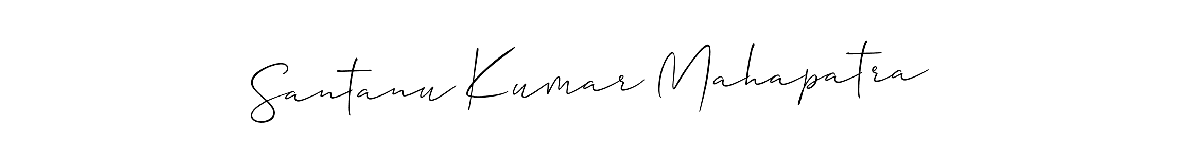 The best way (Allison_Script) to make a short signature is to pick only two or three words in your name. The name Santanu Kumar Mahapatra include a total of six letters. For converting this name. Santanu Kumar Mahapatra signature style 2 images and pictures png