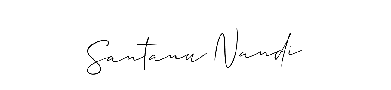 Allison_Script is a professional signature style that is perfect for those who want to add a touch of class to their signature. It is also a great choice for those who want to make their signature more unique. Get Santanu Nandi name to fancy signature for free. Santanu Nandi signature style 2 images and pictures png