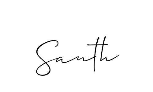 Allison_Script is a professional signature style that is perfect for those who want to add a touch of class to their signature. It is also a great choice for those who want to make their signature more unique. Get Santh name to fancy signature for free. Santh signature style 2 images and pictures png