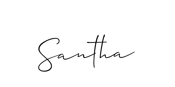 Use a signature maker to create a handwritten signature online. With this signature software, you can design (Allison_Script) your own signature for name Santha. Santha signature style 2 images and pictures png