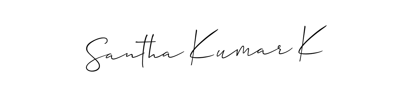 Make a beautiful signature design for name Santha Kumar K. With this signature (Allison_Script) style, you can create a handwritten signature for free. Santha Kumar K signature style 2 images and pictures png