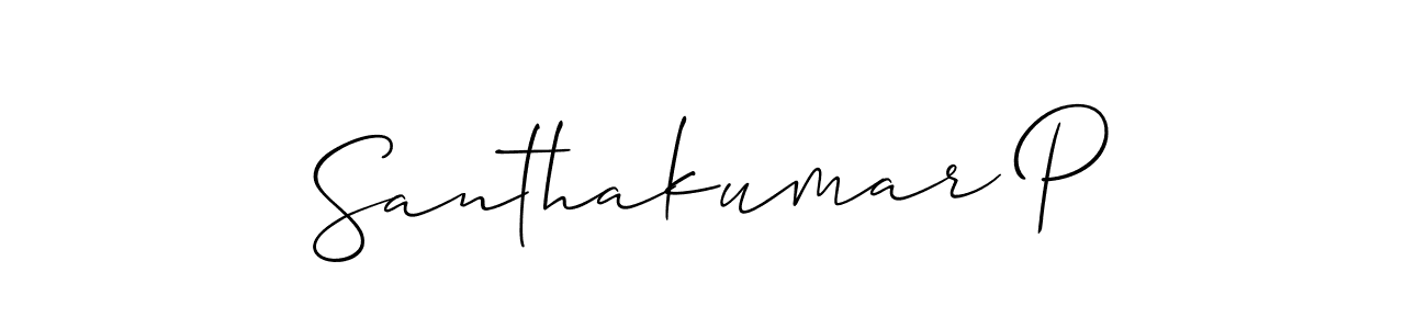 This is the best signature style for the Santhakumar P name. Also you like these signature font (Allison_Script). Mix name signature. Santhakumar P signature style 2 images and pictures png