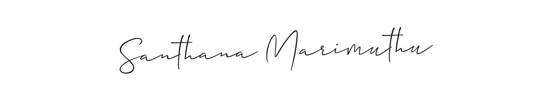 Use a signature maker to create a handwritten signature online. With this signature software, you can design (Allison_Script) your own signature for name Santhana Marimuthu. Santhana Marimuthu signature style 2 images and pictures png