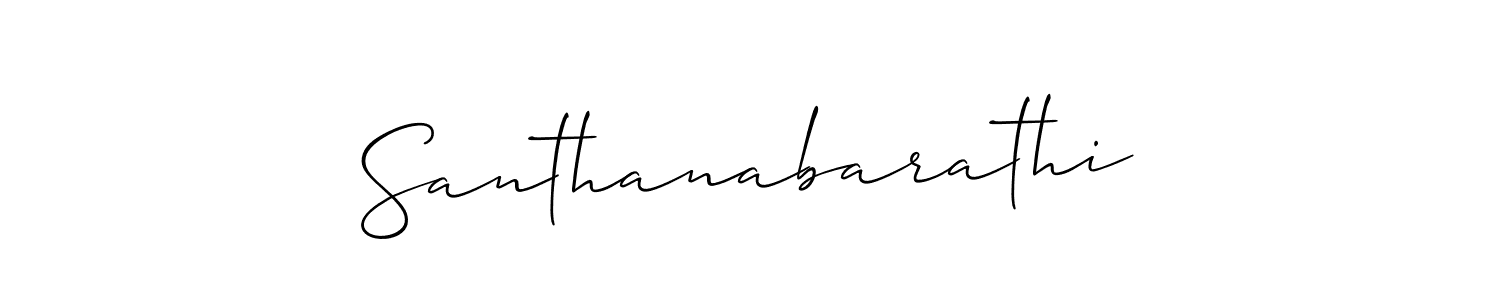 Use a signature maker to create a handwritten signature online. With this signature software, you can design (Allison_Script) your own signature for name Santhanabarathi. Santhanabarathi signature style 2 images and pictures png
