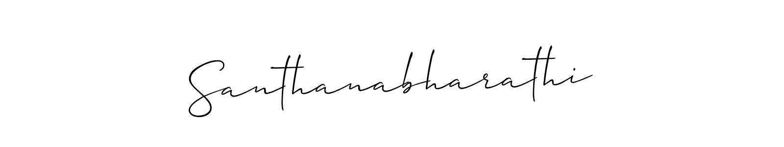 How to make Santhanabharathi signature? Allison_Script is a professional autograph style. Create handwritten signature for Santhanabharathi name. Santhanabharathi signature style 2 images and pictures png