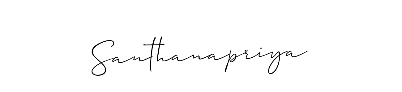 Design your own signature with our free online signature maker. With this signature software, you can create a handwritten (Allison_Script) signature for name Santhanapriya. Santhanapriya signature style 2 images and pictures png