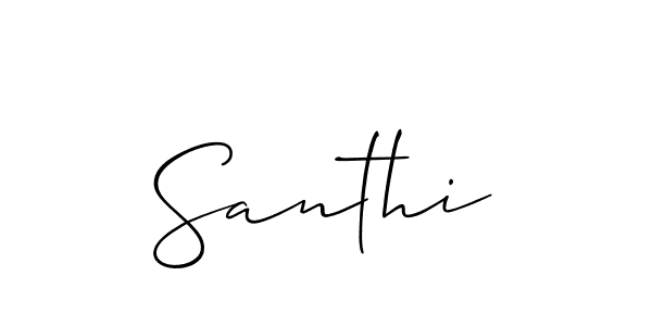 How to make Santhi name signature. Use Allison_Script style for creating short signs online. This is the latest handwritten sign. Santhi signature style 2 images and pictures png