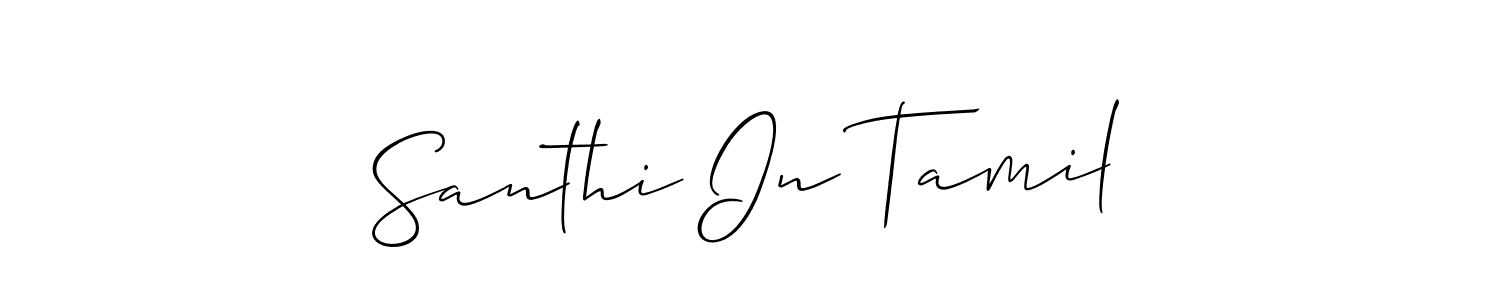 Make a beautiful signature design for name Santhi In Tamil. With this signature (Allison_Script) style, you can create a handwritten signature for free. Santhi In Tamil signature style 2 images and pictures png