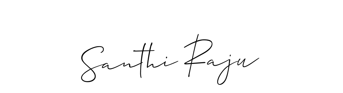 How to make Santhi Raju signature? Allison_Script is a professional autograph style. Create handwritten signature for Santhi Raju name. Santhi Raju signature style 2 images and pictures png