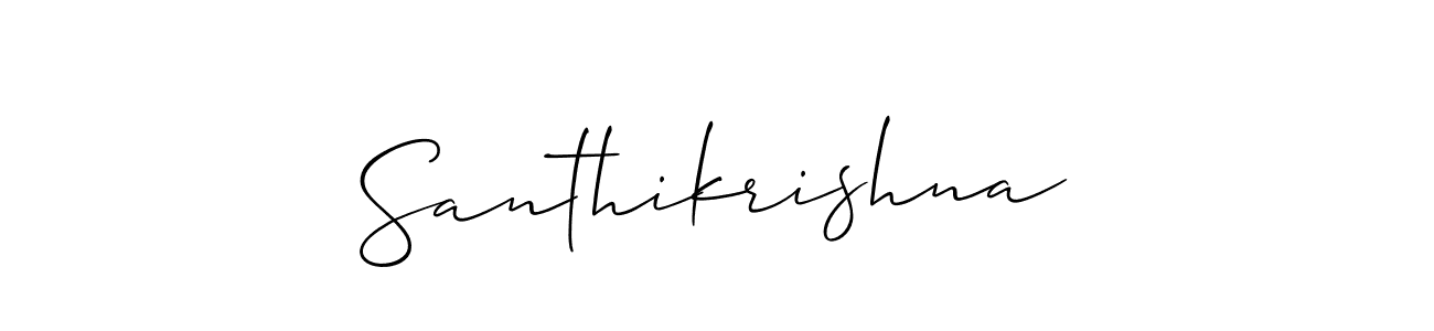 How to Draw Santhikrishna signature style? Allison_Script is a latest design signature styles for name Santhikrishna. Santhikrishna signature style 2 images and pictures png