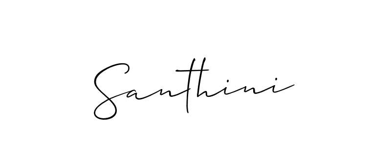 Make a beautiful signature design for name Santhini. With this signature (Allison_Script) style, you can create a handwritten signature for free. Santhini signature style 2 images and pictures png