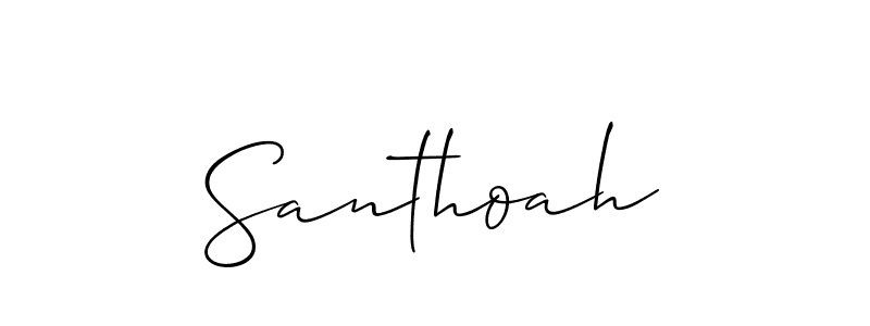 The best way (Allison_Script) to make a short signature is to pick only two or three words in your name. The name Santhoah include a total of six letters. For converting this name. Santhoah signature style 2 images and pictures png