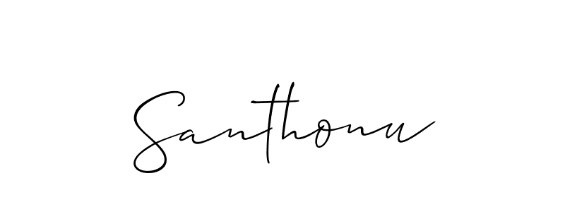 How to make Santhonu signature? Allison_Script is a professional autograph style. Create handwritten signature for Santhonu name. Santhonu signature style 2 images and pictures png