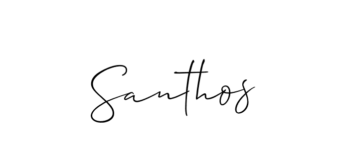 Allison_Script is a professional signature style that is perfect for those who want to add a touch of class to their signature. It is also a great choice for those who want to make their signature more unique. Get Santhos name to fancy signature for free. Santhos signature style 2 images and pictures png