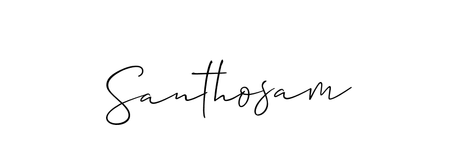 How to Draw Santhosam signature style? Allison_Script is a latest design signature styles for name Santhosam. Santhosam signature style 2 images and pictures png