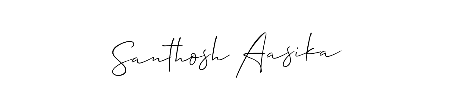It looks lik you need a new signature style for name Santhosh Aasika. Design unique handwritten (Allison_Script) signature with our free signature maker in just a few clicks. Santhosh Aasika signature style 2 images and pictures png