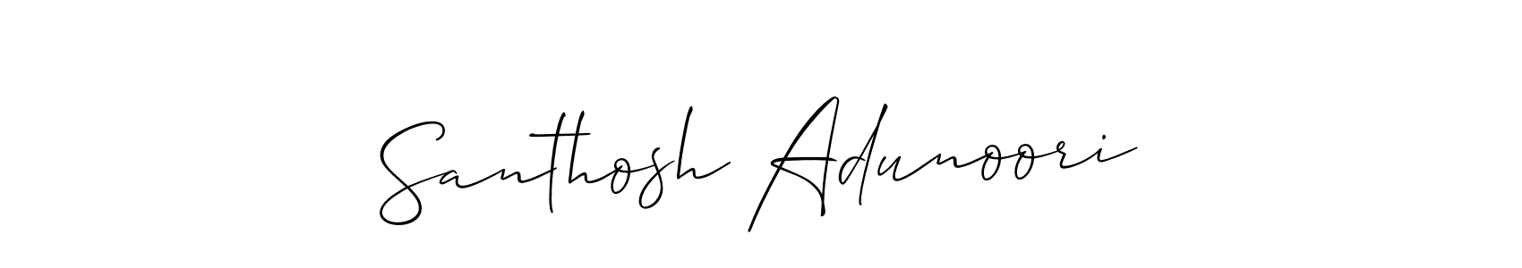 You can use this online signature creator to create a handwritten signature for the name Santhosh Adunoori. This is the best online autograph maker. Santhosh Adunoori signature style 2 images and pictures png