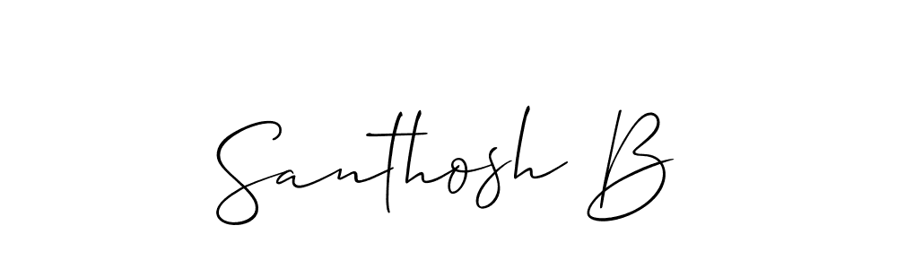 You should practise on your own different ways (Allison_Script) to write your name (Santhosh B) in signature. don't let someone else do it for you. Santhosh B signature style 2 images and pictures png