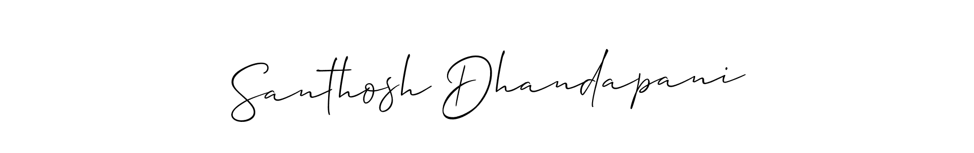 if you are searching for the best signature style for your name Santhosh Dhandapani. so please give up your signature search. here we have designed multiple signature styles  using Allison_Script. Santhosh Dhandapani signature style 2 images and pictures png