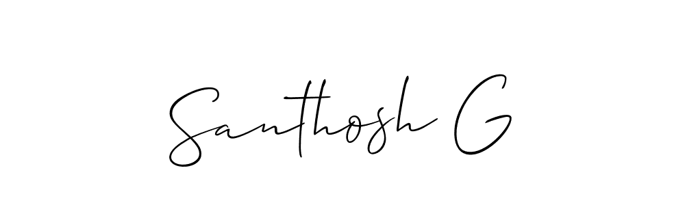 How to Draw Santhosh G signature style? Allison_Script is a latest design signature styles for name Santhosh G. Santhosh G signature style 2 images and pictures png