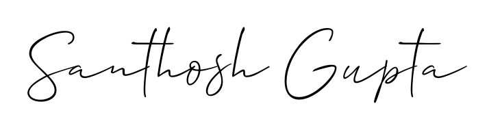 Personalize your online presence with Santhosh Gupta signature rendered in elegant Allison_Script font. Great for website footers and blogs. Santhosh Gupta signature style 2 images and pictures png