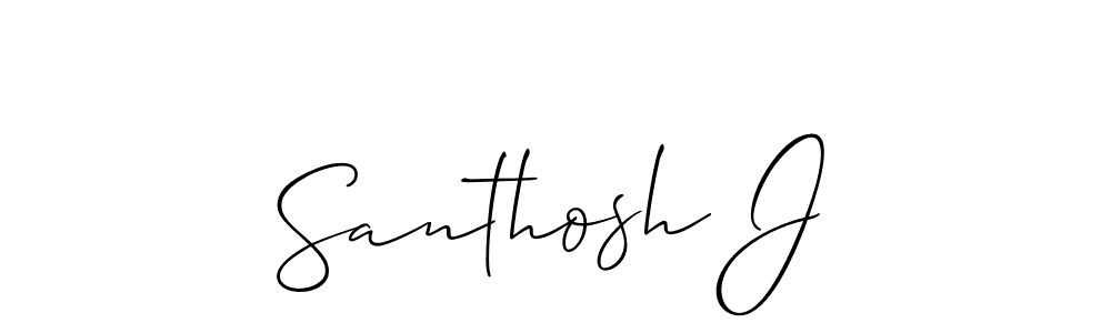 You should practise on your own different ways (Allison_Script) to write your name (Santhosh J) in signature. don't let someone else do it for you. Santhosh J signature style 2 images and pictures png