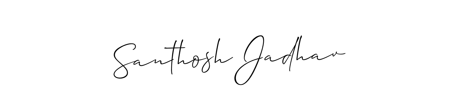 This is the best signature style for the Santhosh Jadhav name. Also you like these signature font (Allison_Script). Mix name signature. Santhosh Jadhav signature style 2 images and pictures png