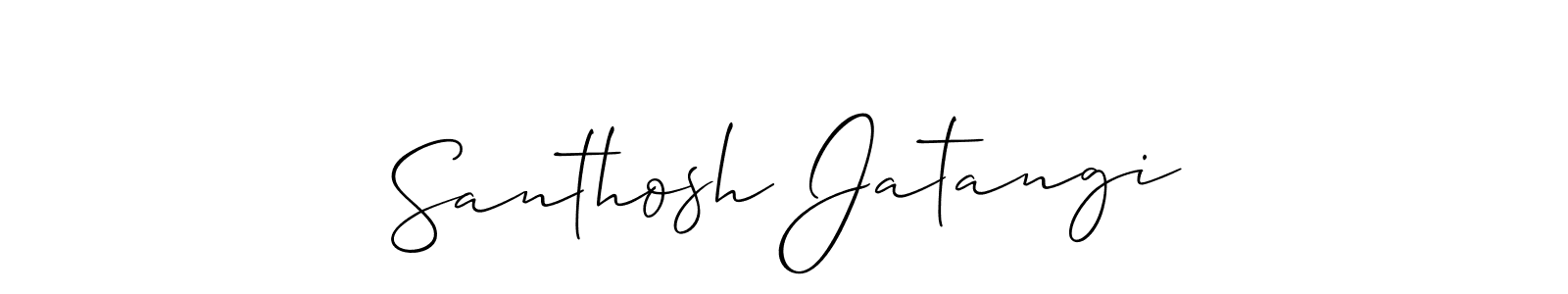 How to make Santhosh Jatangi name signature. Use Allison_Script style for creating short signs online. This is the latest handwritten sign. Santhosh Jatangi signature style 2 images and pictures png