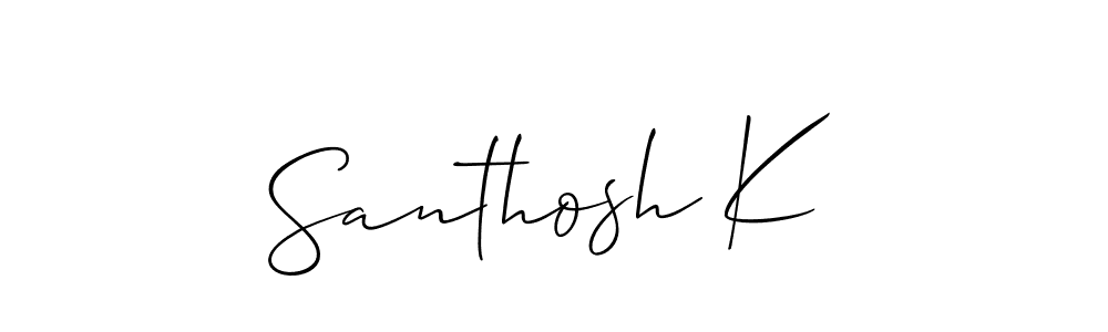 Design your own signature with our free online signature maker. With this signature software, you can create a handwritten (Allison_Script) signature for name Santhosh K. Santhosh K signature style 2 images and pictures png