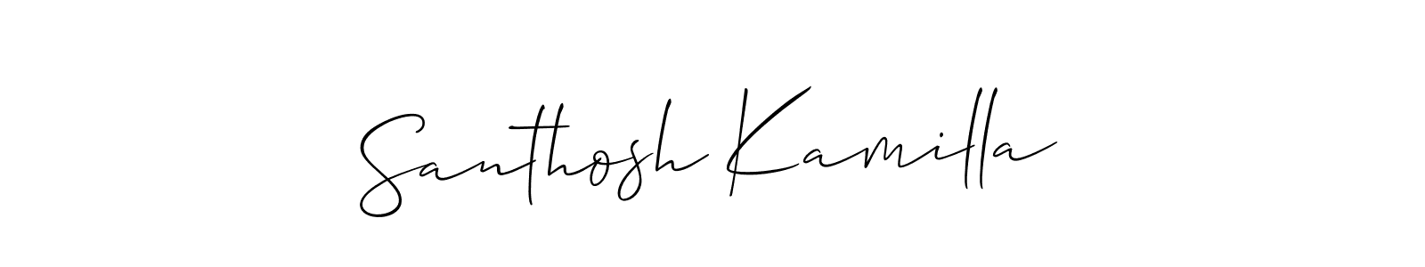 Use a signature maker to create a handwritten signature online. With this signature software, you can design (Allison_Script) your own signature for name Santhosh Kamilla. Santhosh Kamilla signature style 2 images and pictures png