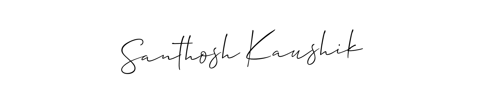 Create a beautiful signature design for name Santhosh Kaushik. With this signature (Allison_Script) fonts, you can make a handwritten signature for free. Santhosh Kaushik signature style 2 images and pictures png