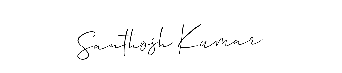 Also You can easily find your signature by using the search form. We will create Santhosh Kumar name handwritten signature images for you free of cost using Allison_Script sign style. Santhosh Kumar signature style 2 images and pictures png
