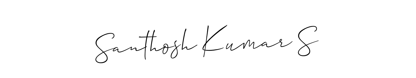 Use a signature maker to create a handwritten signature online. With this signature software, you can design (Allison_Script) your own signature for name Santhosh Kumar S. Santhosh Kumar S signature style 2 images and pictures png