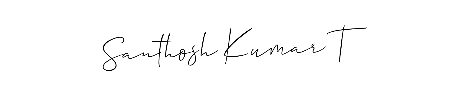 Make a short Santhosh Kumar T signature style. Manage your documents anywhere anytime using Allison_Script. Create and add eSignatures, submit forms, share and send files easily. Santhosh Kumar T signature style 2 images and pictures png