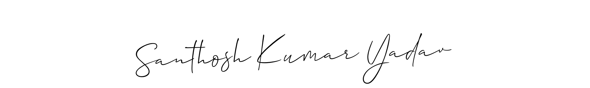 Also You can easily find your signature by using the search form. We will create Santhosh Kumar Yadav name handwritten signature images for you free of cost using Allison_Script sign style. Santhosh Kumar Yadav signature style 2 images and pictures png