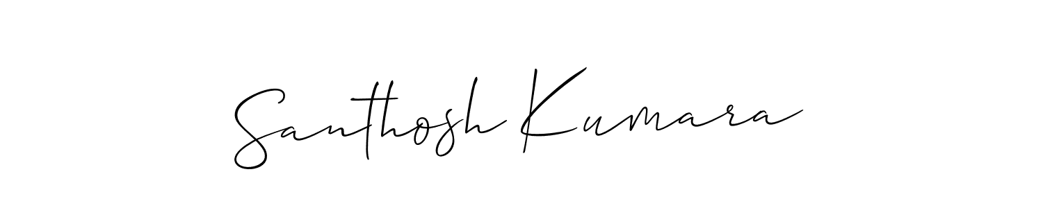 Also You can easily find your signature by using the search form. We will create Santhosh Kumara name handwritten signature images for you free of cost using Allison_Script sign style. Santhosh Kumara signature style 2 images and pictures png