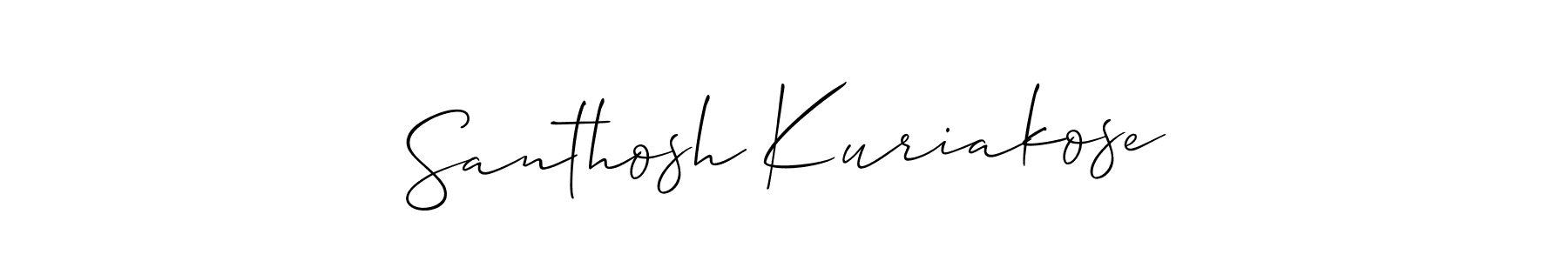 You should practise on your own different ways (Allison_Script) to write your name (Santhosh Kuriakose) in signature. don't let someone else do it for you. Santhosh Kuriakose signature style 2 images and pictures png