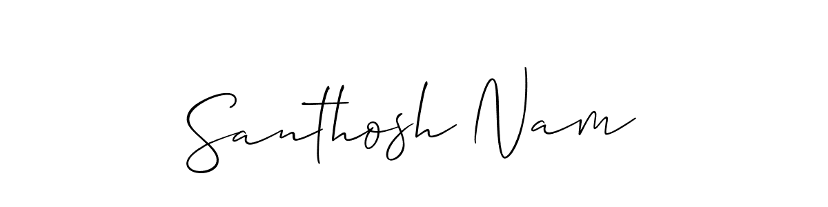 Use a signature maker to create a handwritten signature online. With this signature software, you can design (Allison_Script) your own signature for name Santhosh Nam. Santhosh Nam signature style 2 images and pictures png