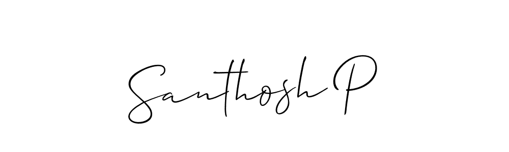 This is the best signature style for the Santhosh P name. Also you like these signature font (Allison_Script). Mix name signature. Santhosh P signature style 2 images and pictures png