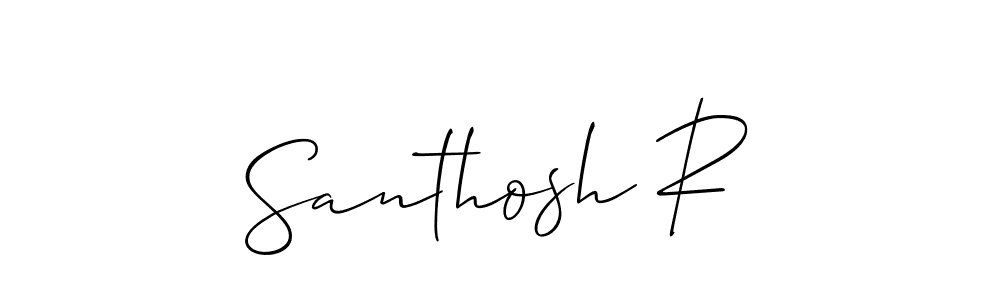 How to make Santhosh R signature? Allison_Script is a professional autograph style. Create handwritten signature for Santhosh R name. Santhosh R signature style 2 images and pictures png