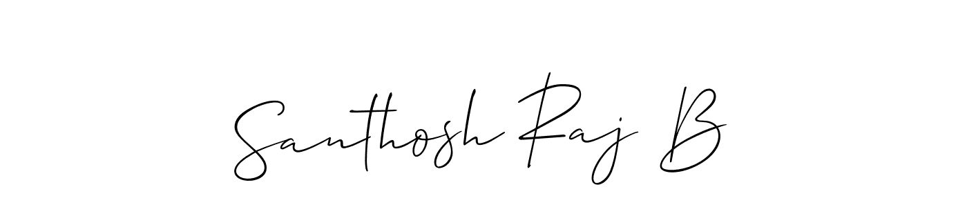 Santhosh Raj B stylish signature style. Best Handwritten Sign (Allison_Script) for my name. Handwritten Signature Collection Ideas for my name Santhosh Raj B. Santhosh Raj B signature style 2 images and pictures png