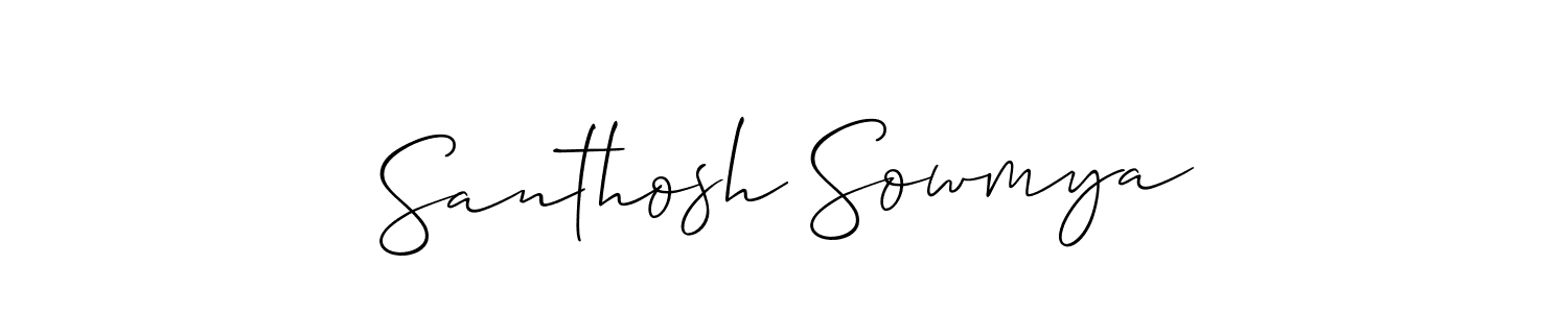 This is the best signature style for the Santhosh Sowmya name. Also you like these signature font (Allison_Script). Mix name signature. Santhosh Sowmya signature style 2 images and pictures png