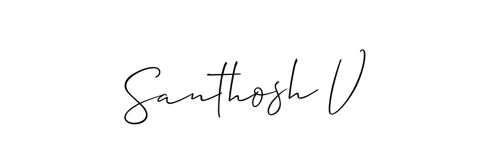 Also we have Santhosh V name is the best signature style. Create professional handwritten signature collection using Allison_Script autograph style. Santhosh V signature style 2 images and pictures png