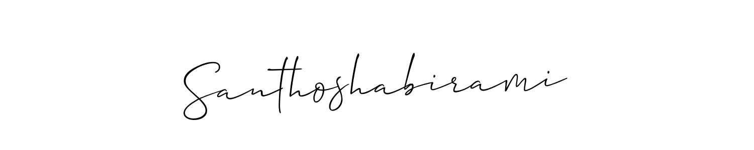 if you are searching for the best signature style for your name Santhoshabirami. so please give up your signature search. here we have designed multiple signature styles  using Allison_Script. Santhoshabirami signature style 2 images and pictures png