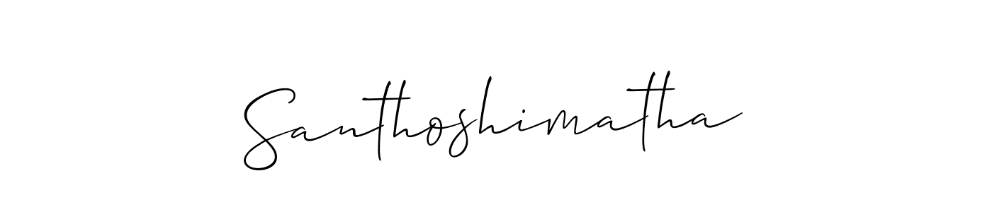Design your own signature with our free online signature maker. With this signature software, you can create a handwritten (Allison_Script) signature for name Santhoshimatha. Santhoshimatha signature style 2 images and pictures png